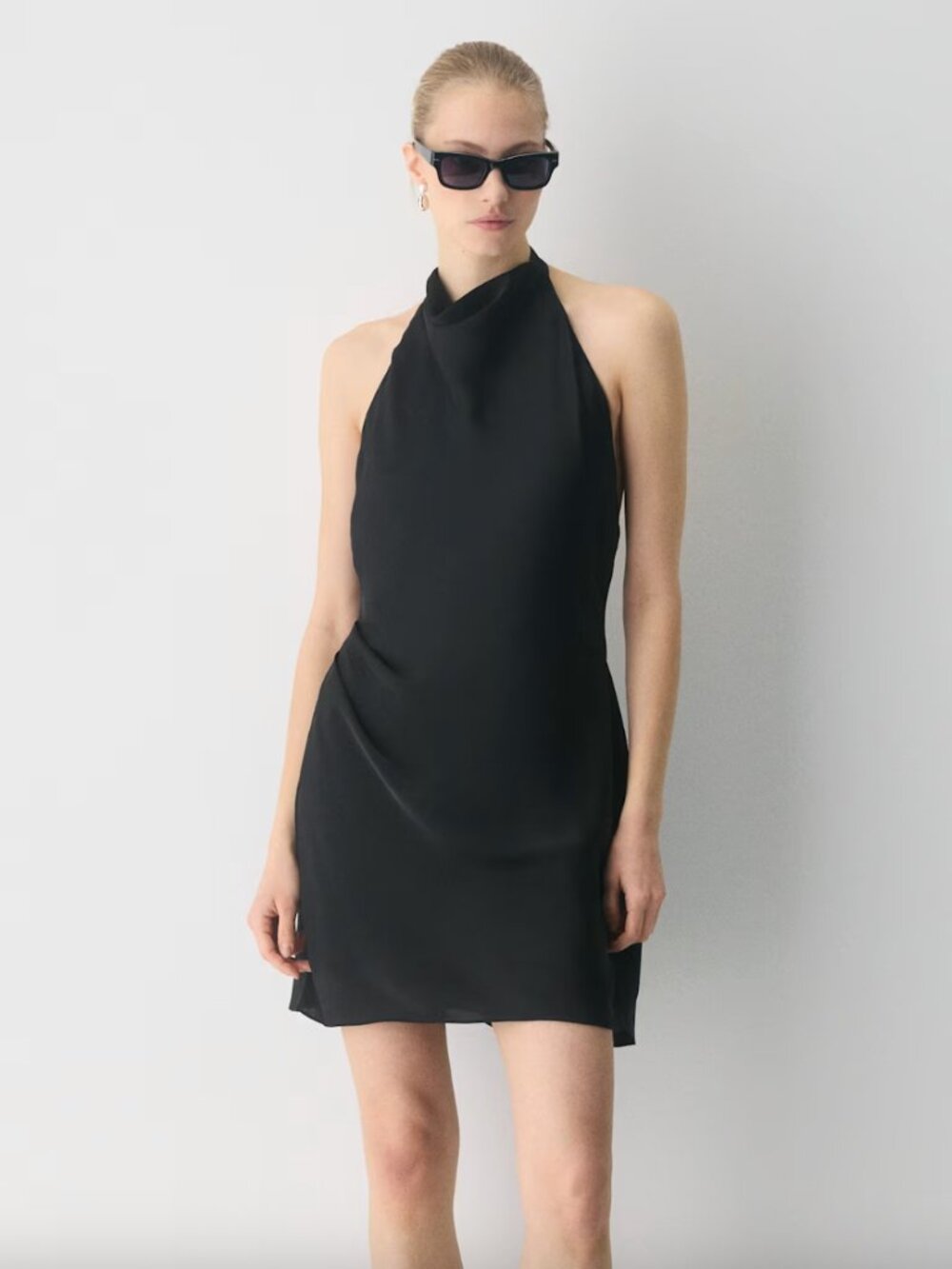 Aritzia Ten Audience Satin Mini Halter Dress